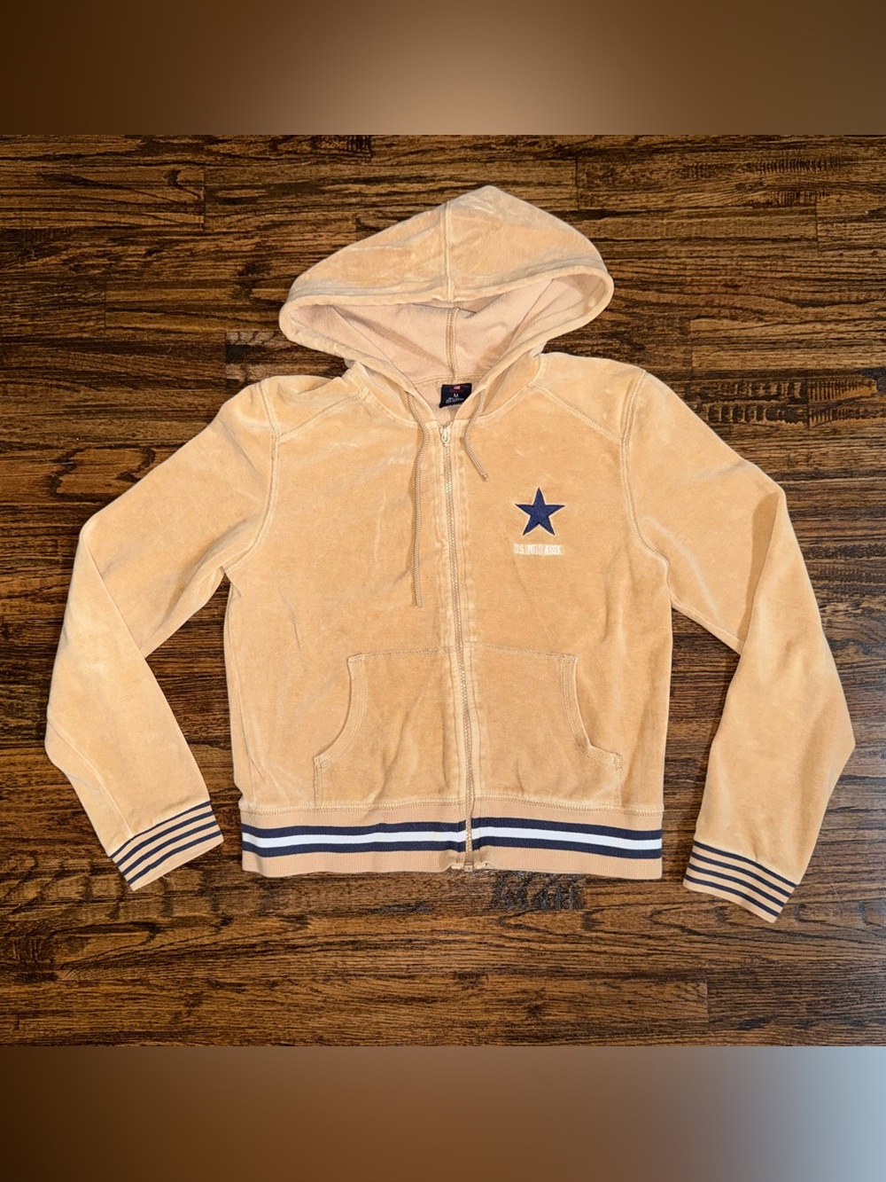 Polo Ralph Lauren Assassin Velour Zip Hoodie Pullover “Peach Pink” Size Medium